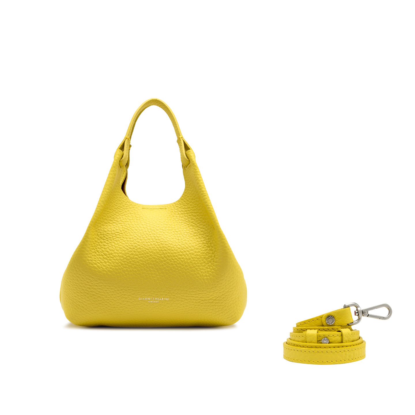 【希少・極美品✨️】Gianni Chiarini DUA S Hand Bag Gianni Chiarini BS9718 Silver Dua Mini Leather Handbag