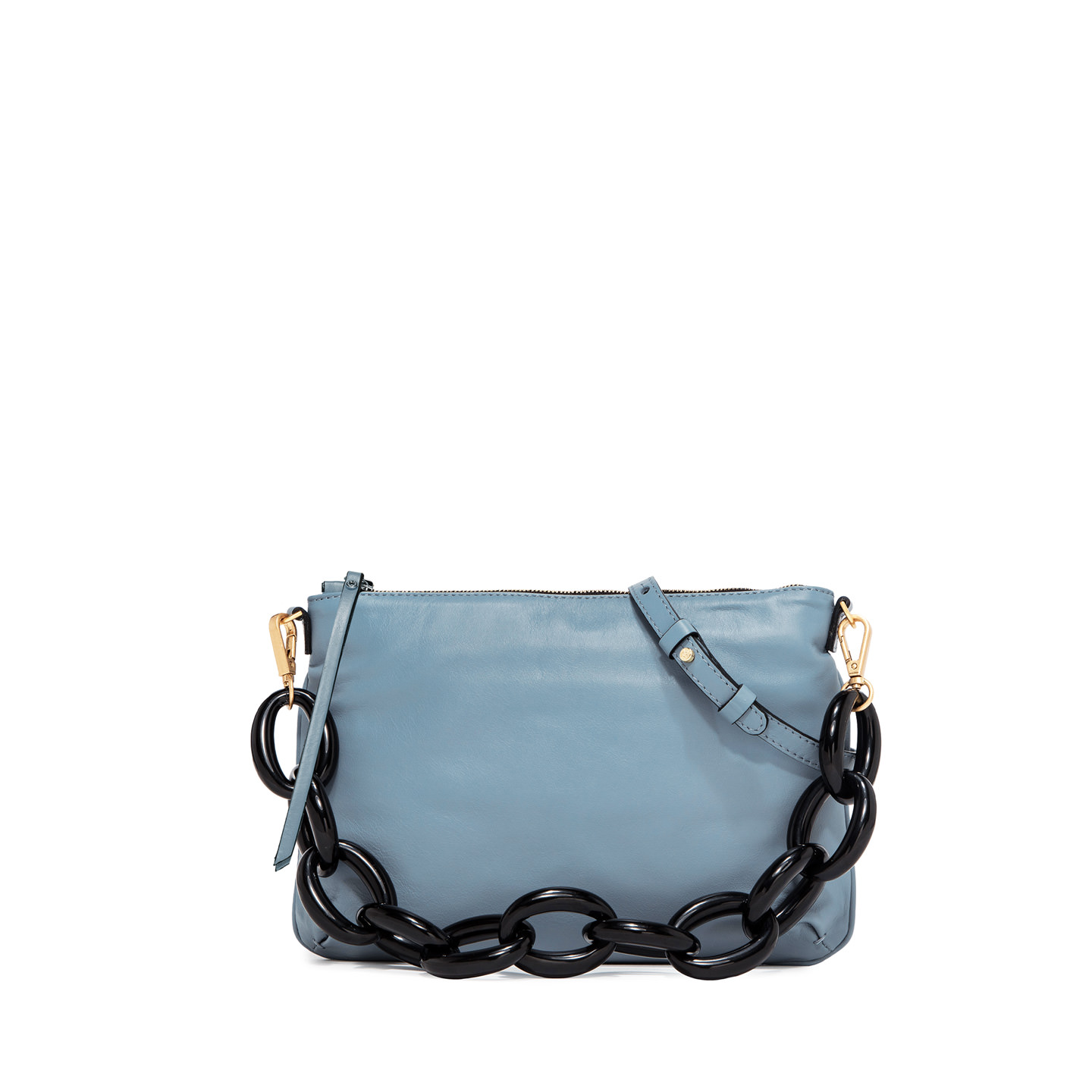 small blue clutch bag